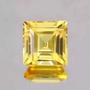 Unheated 10.08 Ct AAA Flawless Ceylon Yellow Sapphire Loose Square Gemstone Cut - Picture 1 of 4