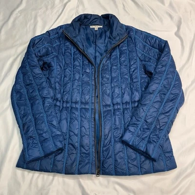 Cabi Women’s Blue Poseidon Quilted Cinch Waist Puffer Jacket Style 914 Size M - Image 1 of 4