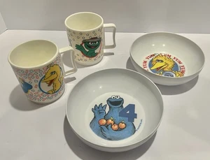 2 Sesamstraße Tassen & Schüssel Sets Jim Henson Produktion Made In USA - Bild 1 von 12