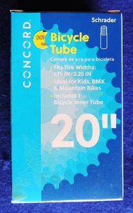 20" Concord Bicycle Inner Tube w/ Schrader Valve Fits Tire Width 1.75"-2.25" NIP - Picture 1 of 1