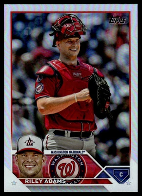 2023 TOPPS SILVER FOIL Riley Adams Washington Nationals #US136 - Image 1 of 2