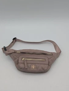 River Island Light Pink Quilted Faux Leather Bum Bag Fanny Pack - Picture 1 of 10