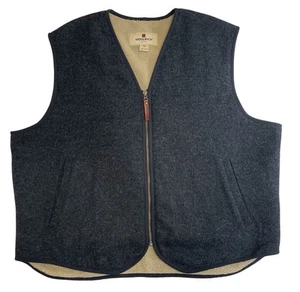 Vtg Woolrich Sherpa Lined Wool Hunting Vest Men’s XL Charcoal Pockets Gentlemen - Picture 1 of 10
