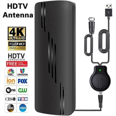 5000 Miles Digital TV Antenna Indoor HDTV Amplified Signal Booster 4K HD 1080P - Image 1 of 4