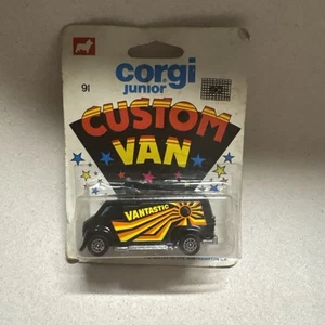 Vintage  Corgi Junior Custom Van Fire Ball 1/64 Diecast Small Crack In Bubble - Picture 1 of 14