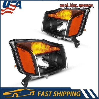 Driver and Passenger Headlight Assembly Fit For 2005-2007 Nissan Armada Halogen - Изображение 1 из 4