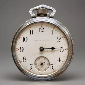 Vintage Illinois Watch Co Gr89 18s 17j 1908 -Chrome Pinstripe Case -Parts/Repair - Picture 1 of 8