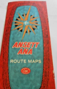 VINTAGE ANSETT AIRLINES AND ANA STATES OF AUSTRALIA ROUTE MAPS - Foto 1 di 7