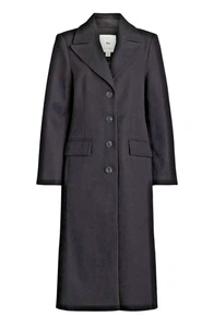 NWT Free Assembly Women’s Black Faux Wool Blend Long Coat Sz 4X (28W-30W) - Picture 1 of 7