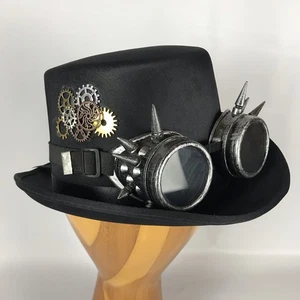 STEAMPUNK Zylinder Hut + Stachelbrille Cosplay Halloween Kostüm Zubehör - Bild 1 von 11