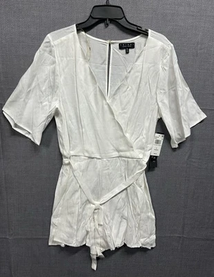 Trixxie 女式白色连身裤 XL 码短袖连体裤全新带标签 — 第 1/4 张图片