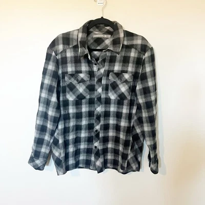 Icebreaker Camisa Lana A Cuadros Franela Botón Abajo Blanco y Negro Grande Foto 1 de 4