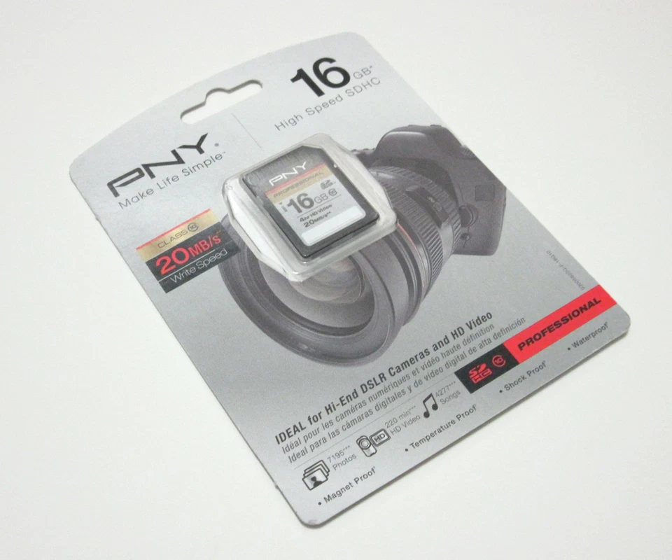 PNY 16G HD class 10 SD card for Canon 450D 500D 550D 600D 650D 1000D camera - Image 1 of 1