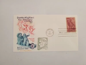 1st Day Issue Stamp & Envelope Dante Alighieri San Francisco Ca 1965 - Picture 1 of 1