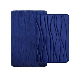 Badematten Set 2 teilig Memory Foam Saugfähige Badteppich Set rutschfeste Was... - Bild 1 von 8