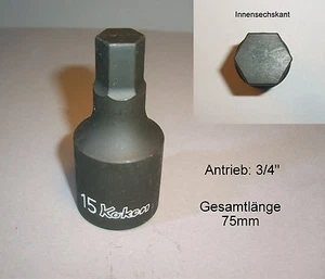 Koken Stecknuss 3/4" Innensechskant M15 - Bild 1 von 1