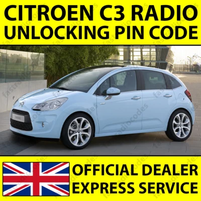 ✅CITROEN C3 CAR RADIO NAVIGATION UNLOCKING PIN CODE FAST & RELIABLE✅