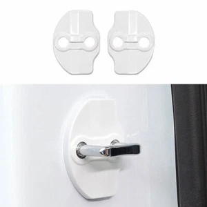 White ABS Door Buckle Protection Cover Trim 2PCS Fit For Tesla Model X 2016-2021 - Picture 1 of 5
