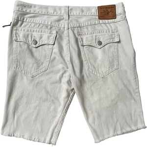 True Religion Denim Men's Ricky Relaxed Straight Off White Jean Shorts Size 36 - Bild 1 von 13