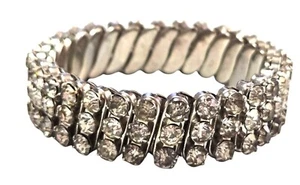 Vintage 1950's Rhinestone Expansion Bracelet - Picture 1 of 4