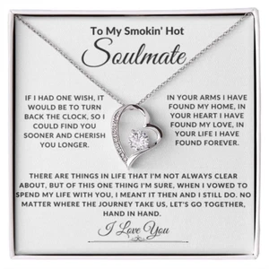 To My Smokin' Hot Soulmate Sterling Silver Forever Personalized Necklace Gift - Picture 1 of 6