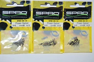 3 packs spro power swivels size 6 80lb test 10 per pack spsb-06-10 - Picture 1 of 3