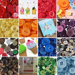 Bottoni in plastica misti assortiti per cucito e artigianato forme tonde 50g/100g - Foto 1 di 44