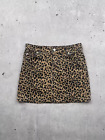 Vintage Leopard Jeans Mini Skirt Women's Size 4