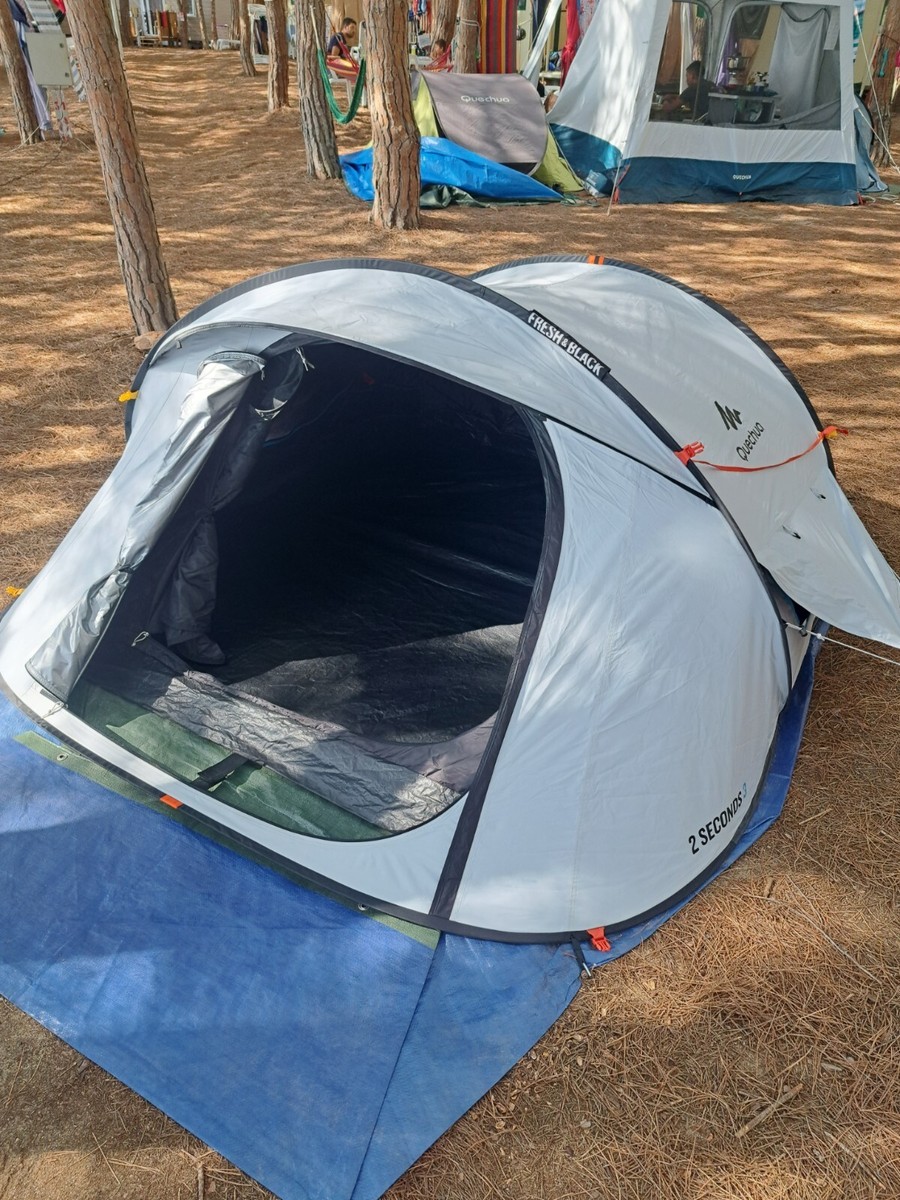 Tenda Da Campeggio 2 Posti Impermeabile E Mimetica - Facile Da Montare, Leggera E Resistente - Per Escursionismo E Sopravvivenza - Foto 6