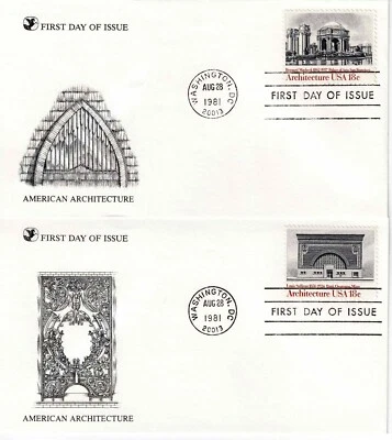 US Scott #1928-31, First Day Covers 8/28/81 Washington Single Architecture - Image 1 of 2
