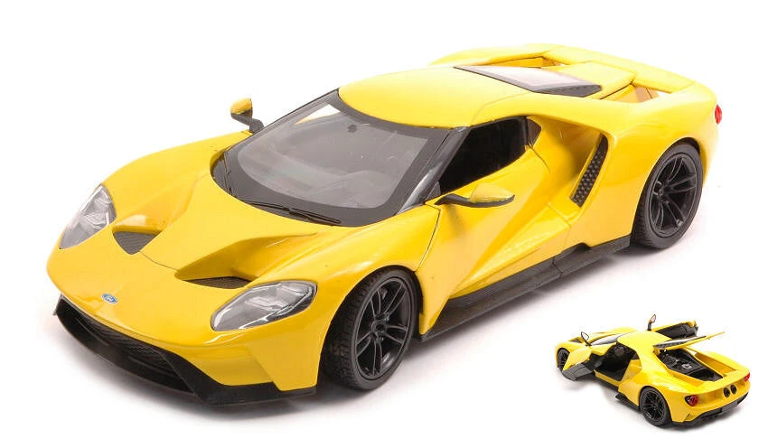 Modellino auto scala 1:24 FORD GT diecast modellismo collezione giallo welly - Immagine 1 di 1