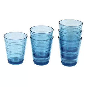 Bicchiere da campeggio Brunner Onda Dolomite bicchiere 300 ml blu trasparente set 6 pezzi - Foto 1 di 2