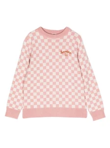 Bonton logo-embroidered checkerboard jumper Size 6 - Picture 1 of 4