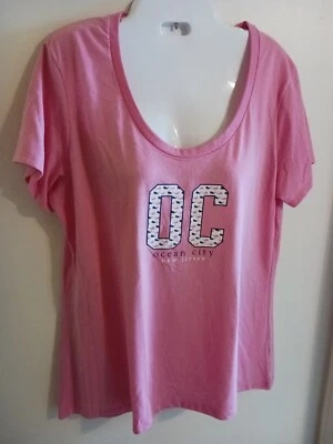 NUEVO CON ETIQUETAS Ocean City Nueva Jersey OC NJ Juniors XL Rosa Camiseta Ballenas Equipo Para Deportes Foto 1 de 4