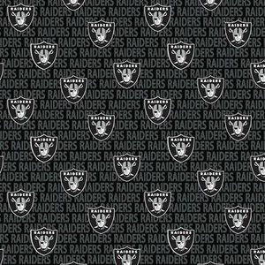 BTHY NFL Oakland Raiders Logo Multi Black Cotton Fabric By The Half Yard 14498 - Picture 1 of 1
