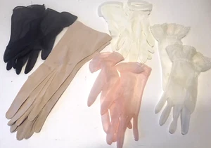 5 Vintage Womens Glove LOT-Sheer Cotton/Cotton Blend - Picture 1 of 7