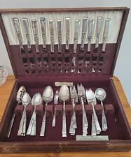 COMMUNITY Morning Star Silver Plated Silverware 65 Pieces! 1940s With Wood Box