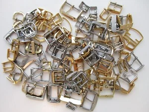 Lot of 100+ used silver and gold color watch band buckles for watchmaker - Picture 1 of 3