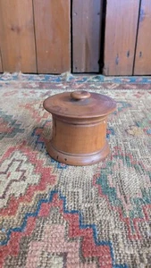 Rare Antique Early Primitive Country Wood Treen Storage Jar " Dated 1854 - Picture 1 of 11