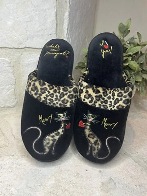 Totes Isotoner “What’s new pussycat?” Slippers sz XL - Image 1 of 2