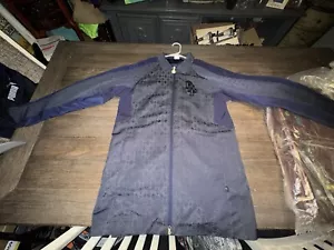 Size Medium Mens Puma Dapper Dan Water Repellent Full-Zip Rain Jacket Navy Blue - Picture 1 of 15