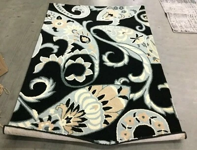 BLACK / MULTI 4' X 6' Back Stain Rug, Reduced Price 1172645763 WYD377A-4 - Image 1 of 4