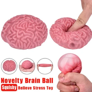 Novelty Squishy Brain Toy Squeezable Fun Toys Relieve Stress Ball Cure Toy - Picture 1 of 7
