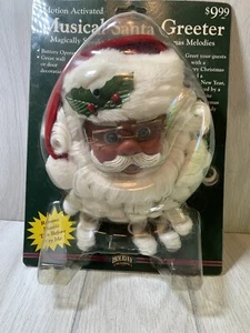 Vtg Motion Activated Santa Claus Greeter Musical 24 Tunes Christmas Wall Door - Imagen 1 de 8
