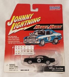 Johnny Lightning Black 1970 Plymouth Cuda 1:64 Rebel Rods King Kudos 1:64 Scale