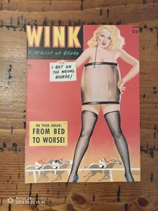 Vintage 1940s Wink Magazine Cover Only Pinup Girls Peter Driben Artwork - Picture 1 of 2