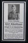 WWII German Sterbebild Card Josef Schmidbauer Infantry Assault & Iron Cross 2nd 