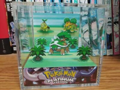 NINTENDO Pokemon Torterra Evolution Handmade Diorama - Gameboy Gaming/Retro Cube-Fanart