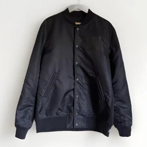 Reigning Champ Victory Mens Bomber  Varsity Jacket Snap Button Long Sleeve Black - Picture 1 of 14