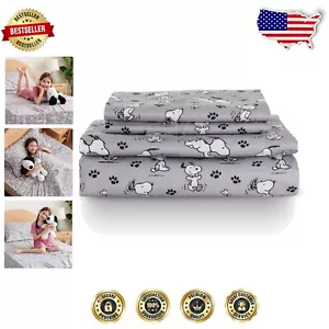 Snoopy Full Size Bettwäsche Set - 4 Stück Kinder Mikrofaser Bettwäsche mit tiefen Taschen - Bild 1 von 9